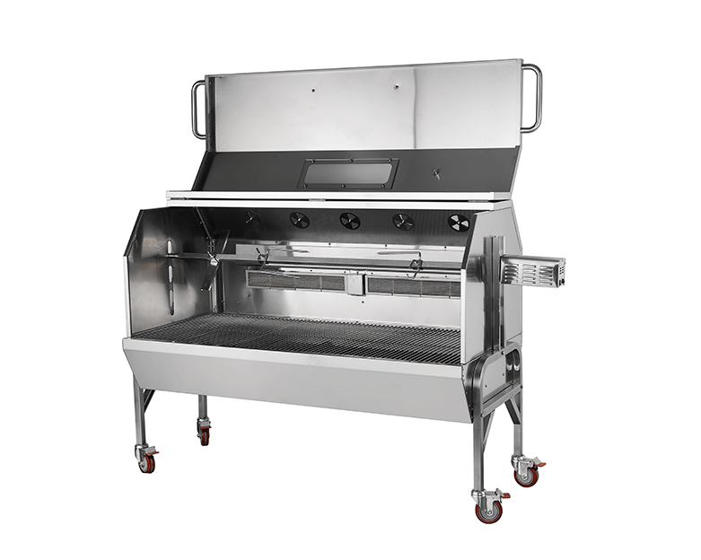 large gas and charcoal pig lamb spit roaster